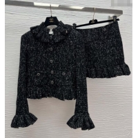 Buy Discount Chanel Tweed Jacket and Skirt CH072539 Black 2025