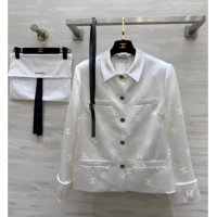 Best Price Chanel CC Allover Jacket 0728 White 2025