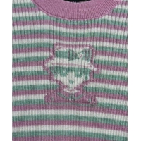 Super Quality Chanel Cashmere Blend Striped Knit Top 0729 Pink 2025