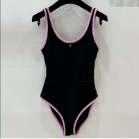 ​Best Price Chanel Stretch Jersey Swimsuit CH8601 Black/Pink 2025