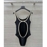 ​Buy Discount Chanel Stretch Jersey Swimsuit CH8602 Black/Beige 2025