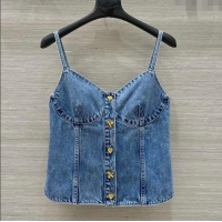 Buy Discount Chanel Denim Vest 0814 Blue 2025