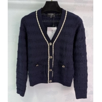 ​Famous Brand Chanel Wool Knit Cardigan with Chain 0814 Black 2025