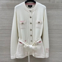 ​Best Price Chanel Cashmere Long Cardigan 0814 White 2025