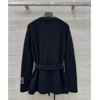 Best Grade Chanel Cashmere Long Cardigan 0814 Black 2025