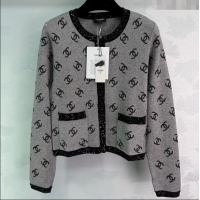 ​Best Product Chanel CC Allover Cardigan 0814 Grey 2025