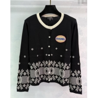 Free Shipping Discount Chanel Wool Knit Cardigan 0812 Black 2025