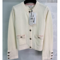 Shop Discount Chanel Cashmere Cardigan 0812 White 2025