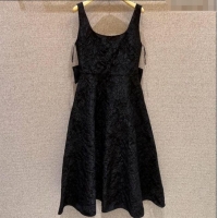 ​Famous Brand Chanel Embroidered Dress with Bow 0812 Black 2025
