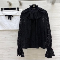 Buy Discount Chanel Lace Shirt 0812 Black 2025