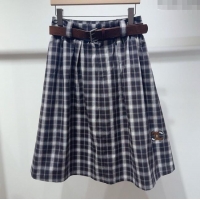 Market Sells Chanel Cotton Plaid Skirt 0812 Purple 2025