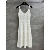 Super Quality Chanel Knit Wool Dress CH82111 White 2025