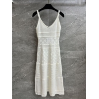 Super Quality Chanel Knit Wool Dress CH82111 White 2025