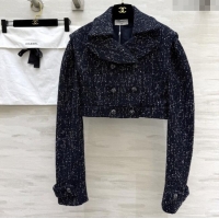 Inexpensive Chanel Tweed & Sequins Jacket CH82129 Blue 2025