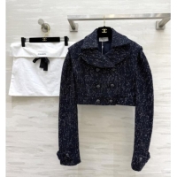Inexpensive Chanel Tweed & Sequins Jacket CH82129 Blue 2025