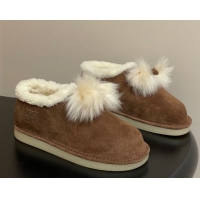 Trendy Design Miu Miu Suede and Shearling Snow Boots with Pompon Brown 1024138 2025