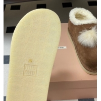 Trendy Design Miu Miu Suede and Shearling Snow Boots with Pompon Brown 1024138 2025