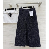 Grade Promotional Chanel Tweed & Sequins Skirt CH82130 Blue 2025