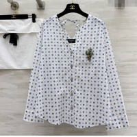 Buy Discount Chanel Shirt CH82134 White/Blue 2025