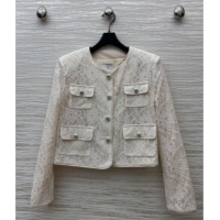 ​Super Quality Chanel Lace Jacket CH82140 Beige/White 2025