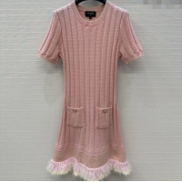 Buy Discount Chanel Cashmere Dress CH090203 Pink 2025