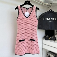 ​Luxury Cheap Chanel Knit Dress CH090218 Pink 2025