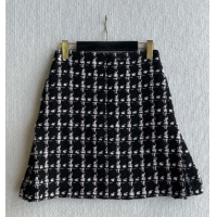 Free Shipping Chanel Wool Tweed Skirt CH090304 Black/Pink 2025