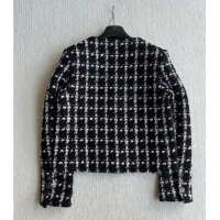 Famous Brand Chanel Wool Tweed Jacket CH090303 Black/Pink 2025