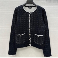 Unique Discount Chanel Tweed Jacket CH090402 Black/White 2025