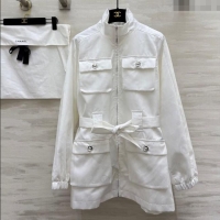 Best Price Chanel Jacket with Belt CH0904085 White 2025