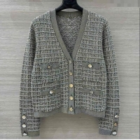 Promotional Chanel Wool & Cotton Tweed Cardigan CH090503 Grey 2025