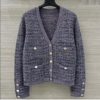 Trendy Design Chanel Wool & Cotton Tweed Cardigan CH090503 Blue 2025