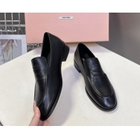 Unique Style Miu Miu Leather Loafers 5D545E Black 1025021 2025