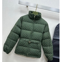 ​Super Quality Gucci GG Down Jacket GG110613 Green 2025