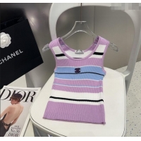 Unique Grade Chanel Striped Vest 0911 Purple/Blue 2025