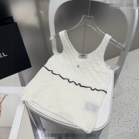 Well Crafted Chanel CC Emboss Vest 0911 White 2025