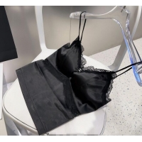 Super Quality Chanel Vest with Lace 0911 Black 2025