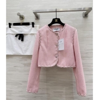 Top Quality Chanel Tweed Jacket CH91303 Pink 2025
