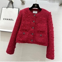Unique Grade Chanel Fringe Tweed Jacket CH91310 Red 2025