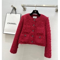 Unique Grade Chanel Fringe Tweed Jacket CH91310 Red 2025