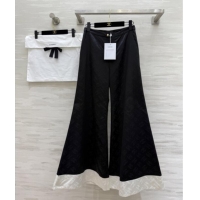 Top Grade Chanel CC Silk Pants CH91315 Black 2025