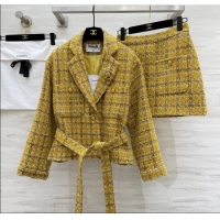Good Looking Chanel Tweed Jacket/Skirt/Set CH91317 Yellow 2025