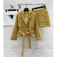 Good Looking Chanel Tweed Jacket/Skirt/Set CH91317 Yellow 2025