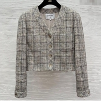 Top Grade Chanel Tweed Short Jacket CH91318 Grey 2025