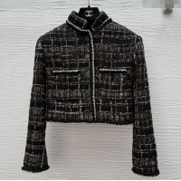 Well Crafted Chanel Tweed Short Jacket CH91319 Black 2025