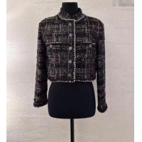 Well Crafted Chanel Tweed Short Jacket CH91319 Black 2025