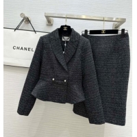 Inexpensive Chanel Tweed Jacket & Skirt CH92507 Black 2025