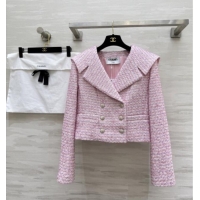 Top Design Chanel Tweed Short Jacket CH92509 Pink 2025