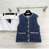 Cheap Price Chanel Tweed Vest CH92511 Blue 2025
