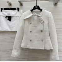 Super Quality Chanel Tweed Jacket CH92518 White 2025